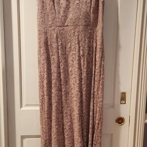 R&M Richards Dusty Pink Lace Maxi Dress